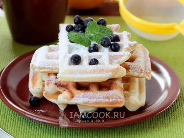 Фото блюда: Бельгийские вафли на молоке