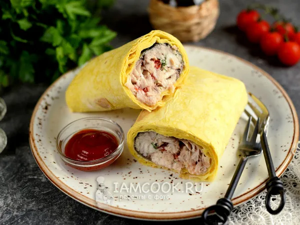 Фото блюда: Скумбрия в лаваше, запеченная в духовке