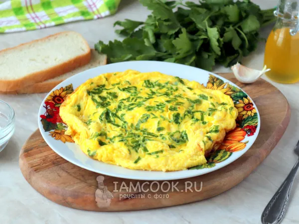 Фото блюда: Омлет с чесноком