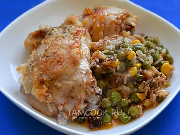 Фото блюда: Окорочка с гавайской смесью в духовке