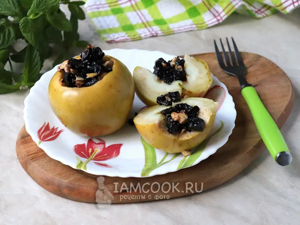 Фото блюда: Яблоки с черносливом, запеченные в духовке