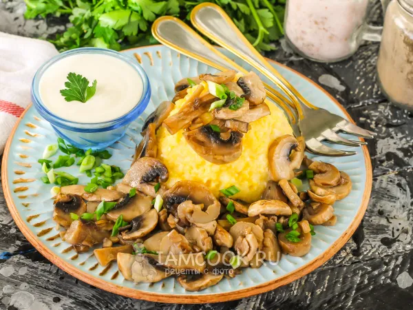 Фото блюда: Мамалыга с грибами