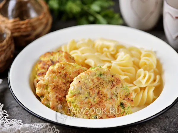 Фото блюда: Рубленые куриные котлеты с кабачком