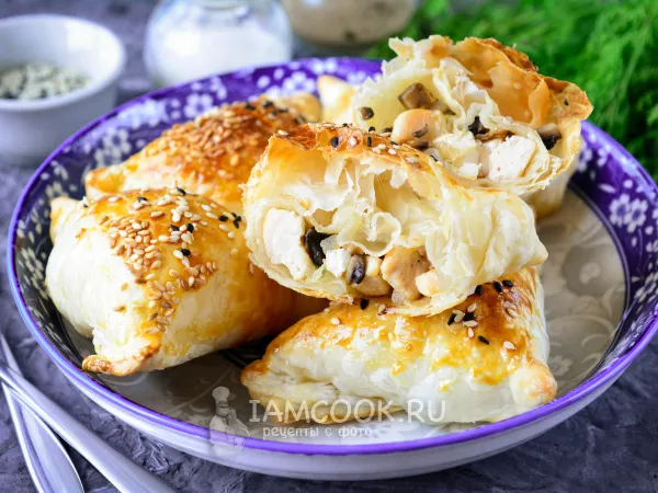 Фото блюда: Самса с курицей и грибами