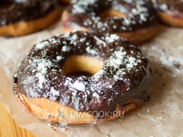 Фото блюда: Пончики с шоколадом