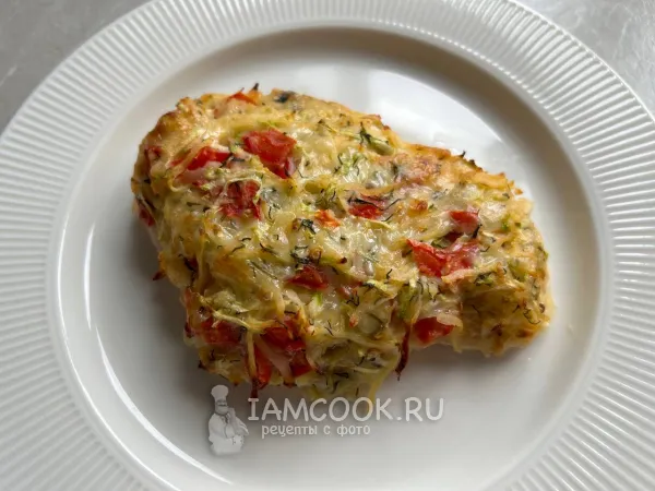 Фото блюда: Куриная грудка под овощами в духовке