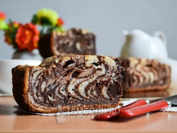 Фото блюда: Классический пирог «Зебра»