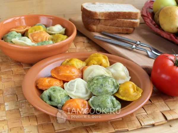 Фото блюда: Пельмени цветные