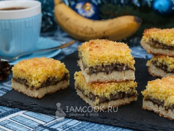 Фото блюда: Песочный пирог с бананами