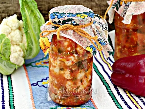 Фото блюда: Цветная капуста в томате на зиму