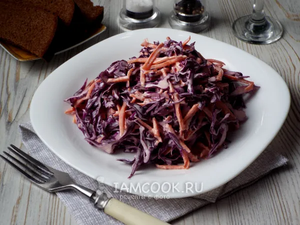 Фото блюда: Салат «Коул слоу» с красной капустой