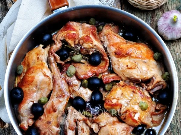 Фото блюда: Кролик жареный на сковороде