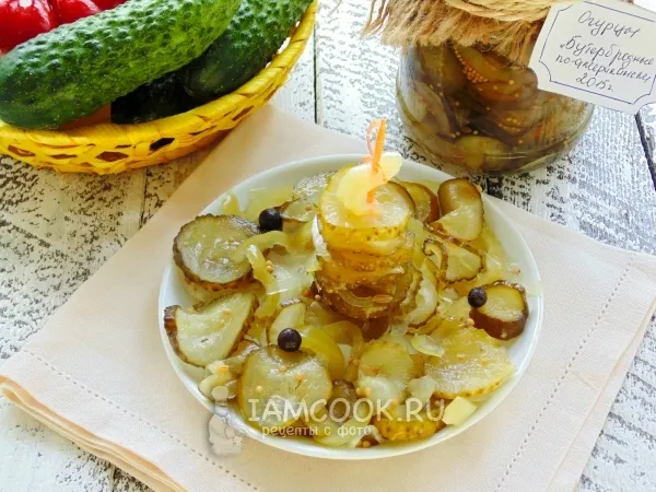 Фото блюда: Огурцы «Бутербродные» без стерилизации на зиму