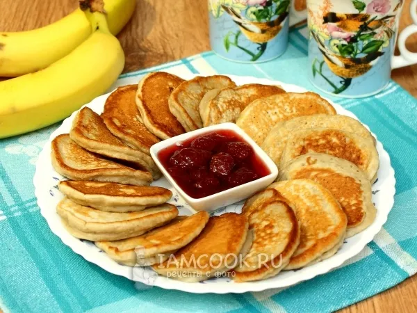 Фото блюда: Банановые оладьи на молоке