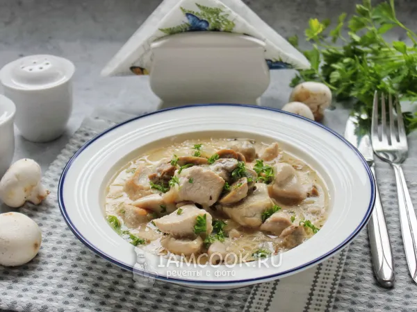 Фото блюда: Гуляш из индейки с грибами