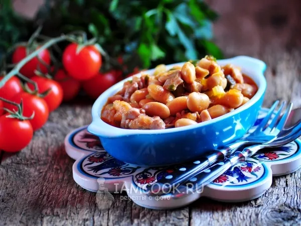 Фото блюда: Курица с фасолью