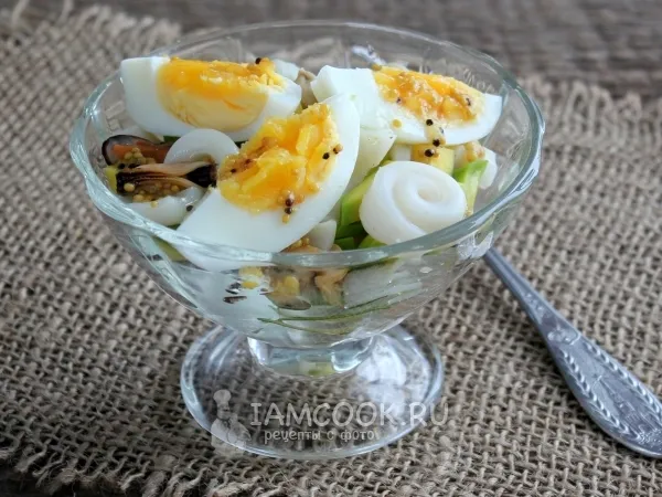 Фото блюда: Салат с мидиями и кальмарами