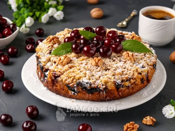 Фото блюда: Вишнёвый пирог со штрейзелем