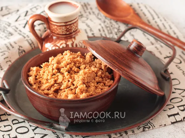 Фото блюда: Корт по-татарски из ряженки на сковороде