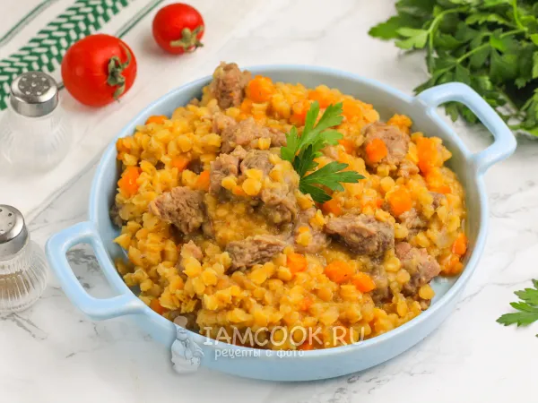 Фото блюда: Говядина с красной чечевицей