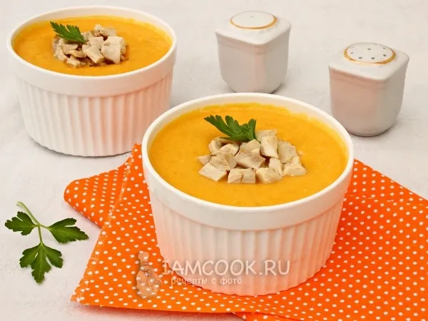 Фото блюда: Суп-пюре из моркови с курицей