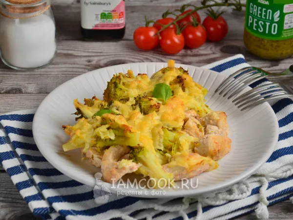 Фото блюда: Индейка с брокколи и сыром в духовке