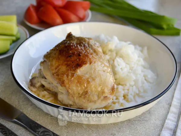 Фото блюда: Куриные бедра в майонезе на сковороде