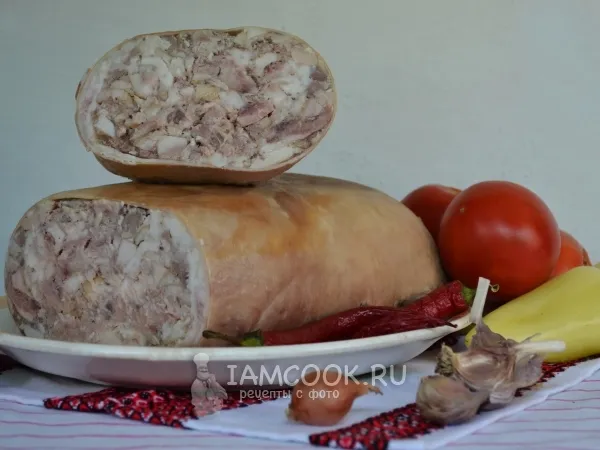 Фото блюда: Фаршированный свиной желудок