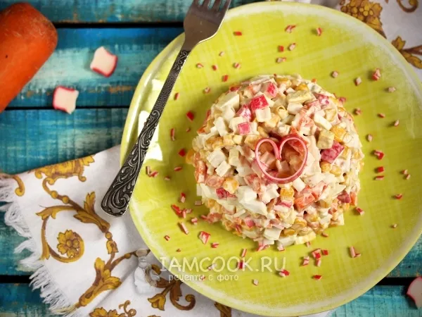 Фото блюда: Крабовый салат с морковью
