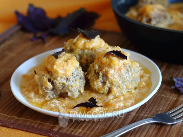 Фото блюда: Тефтели в тыквенном соусе