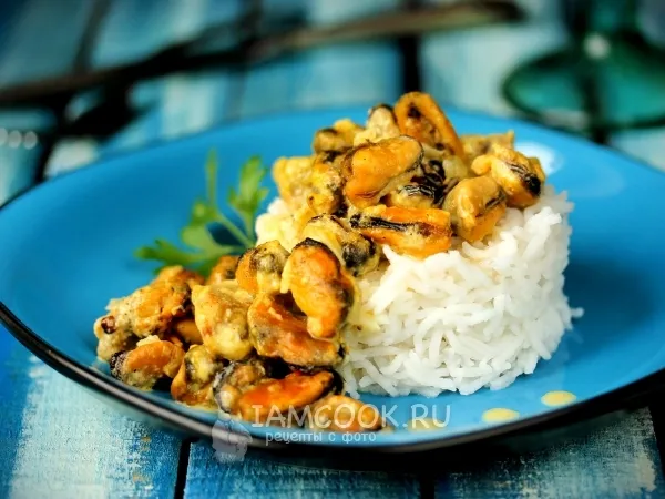 Фото блюда: Мидии в сливочно-чесночном соусе