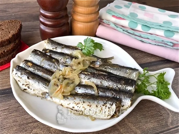 Фото блюда: Салака, запеченная в духовке