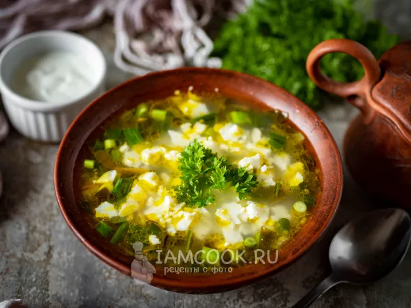 Фото блюда: Щавелевый суп с перловкой