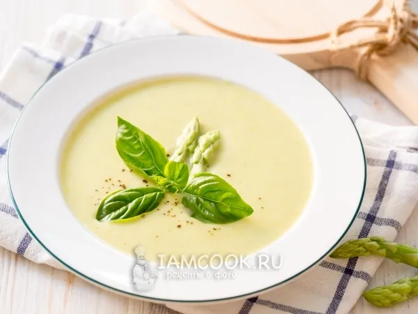 Фото блюда: Крем-суп из спаржи с вином