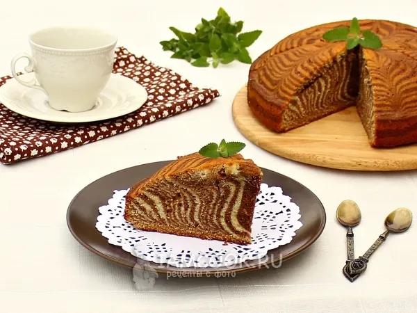 Фото блюда: Пирог «Зебра» на молоке