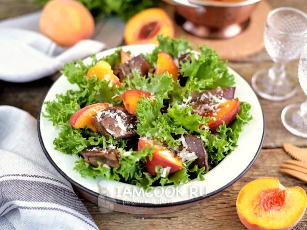 Фото блюда: Индюшиная печень с персиками