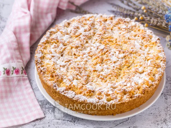 Фото блюда: Нежный пирог с тыквой и творогом