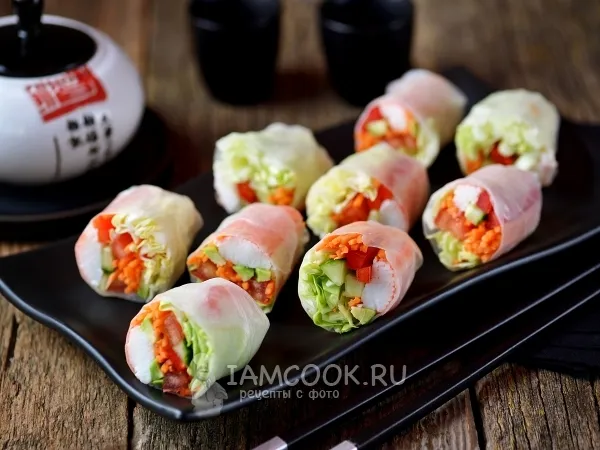Фото блюда: Спринг-роллы с крабовыми палочками