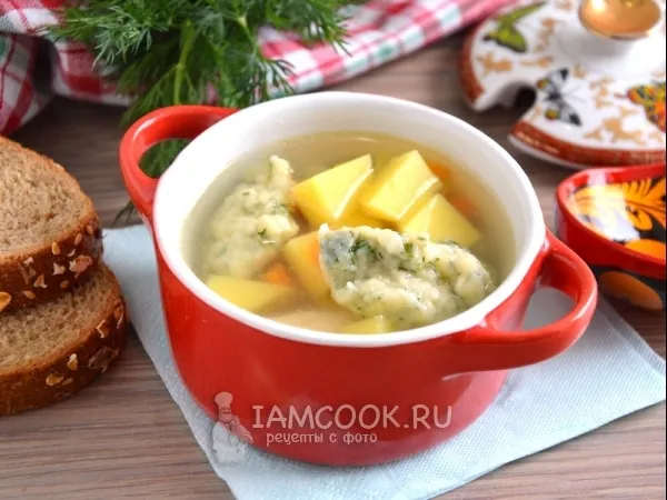 Фото блюда: Суп с клецками на курином бульоне