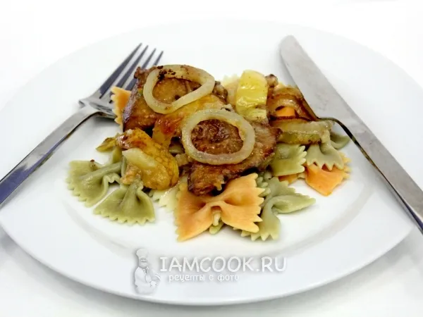 Фото блюда: Печень жареная с яблоками