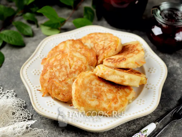 Фото блюда: Постные морковные оладьи