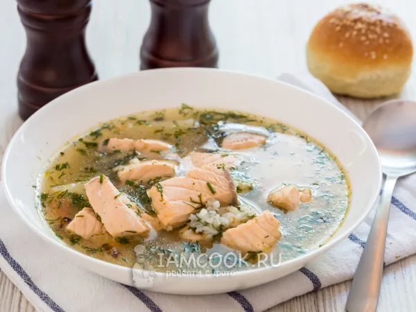 Фото блюда: Уха из семги с рисом