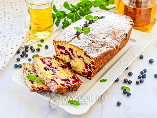 Фото блюда: Творожный кекс с черникой