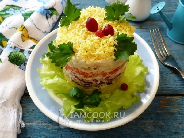 Фото блюда: Салат «Мимоза» со шпротами