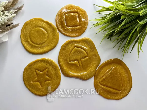 Фото блюда: Печенье из Игры в кальмара (Дальгона печенье)