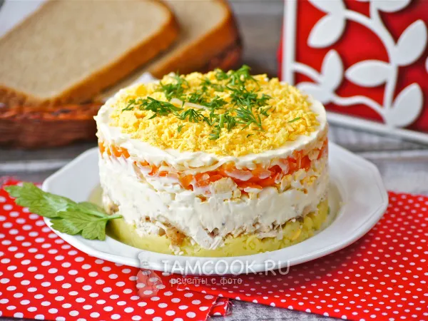 Фото блюда: Салат «Мимоза» с курицей