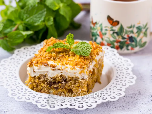 Фото блюда: Тыквенный пирог с кремом (сливочным)