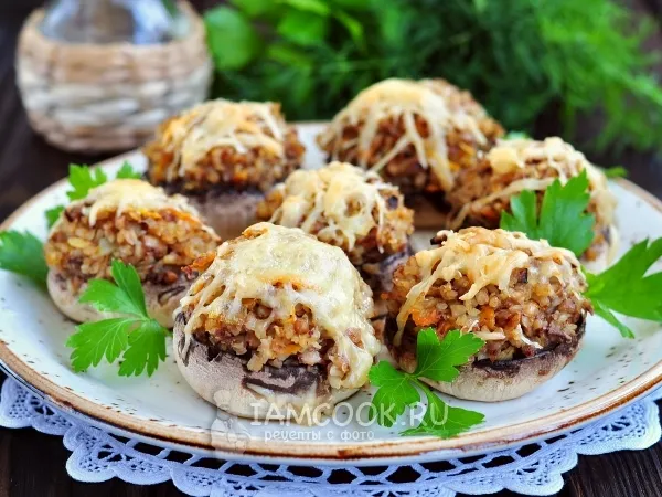 Фото блюда: Грибы, фаршированные гречкой
