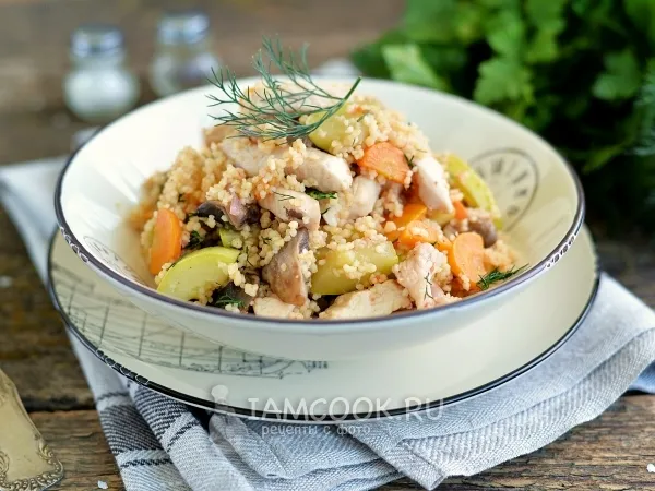 Фото блюда: Кускус (кус-кус) с курицей и овощами