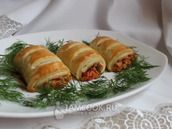Фото блюда: Роллы из теста с тунцом
